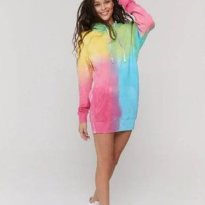 Victoria's Secret Pink Tie Dye Spiritual Gangster Hoodie Dress (Size: L)